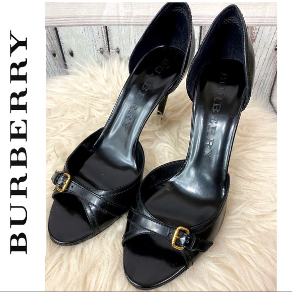 Burberry Shoes - Authentic BURBERRY Leather peep toe women heels